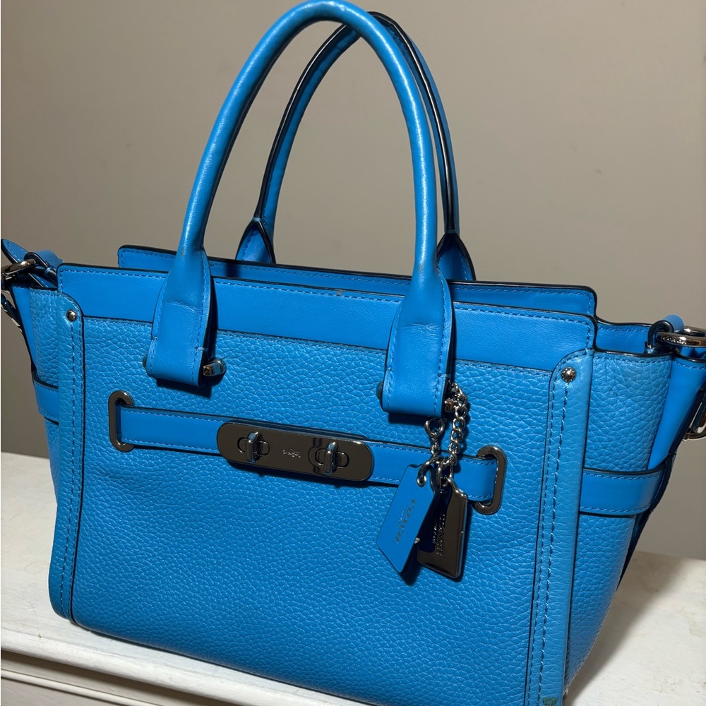 Blue Coach handbag size Medium